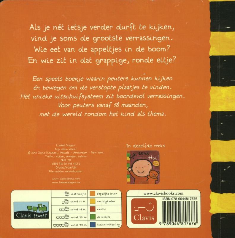 Achterkant van Kijk eens. Zoem!