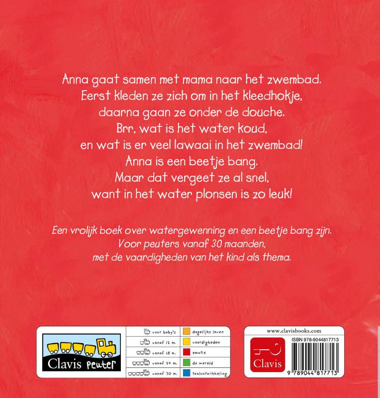 Achterkant van Anna in het zwembad