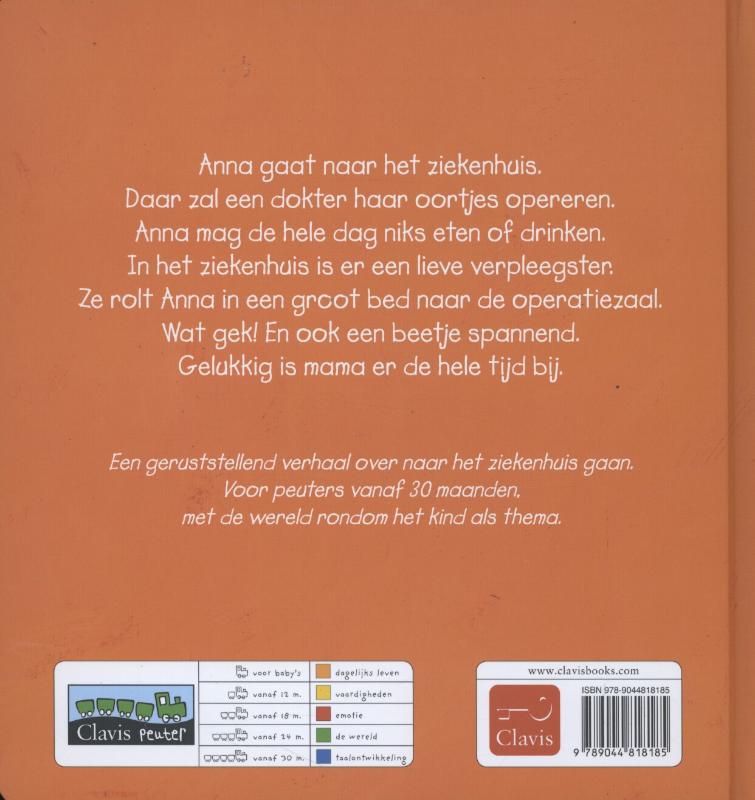 Achterkant van Anna in het ziekenhuis