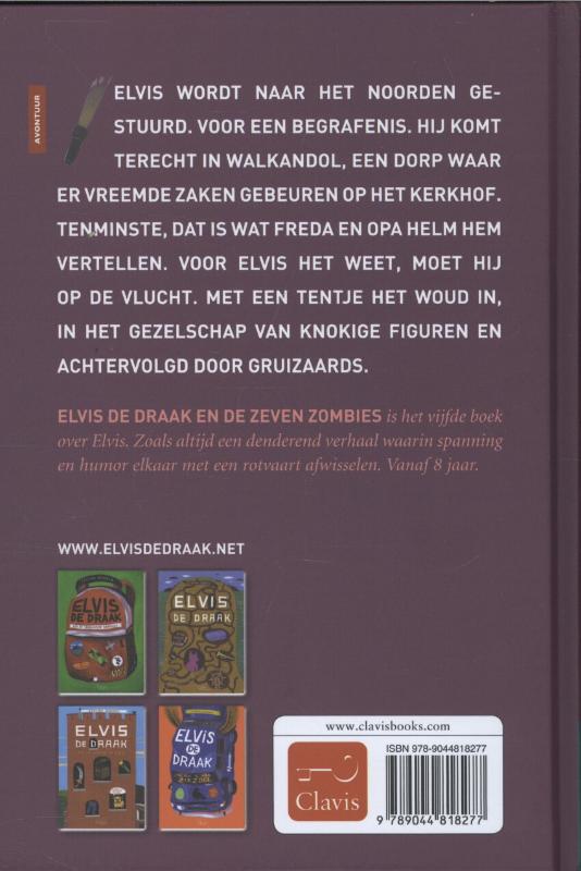 Achterkant van Elvis de draak en de zeven zombies