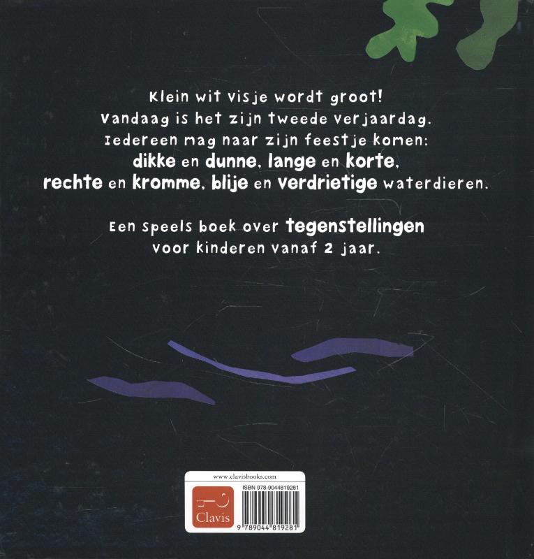 Achterkant van Klein wit visje wordt groot