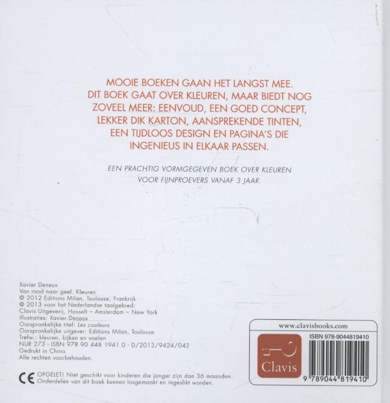 Achterkant van Van rood naar geel