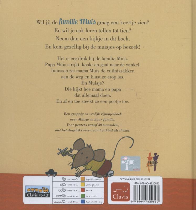 Achterkant van Tellen en rijmen met de familie Muis