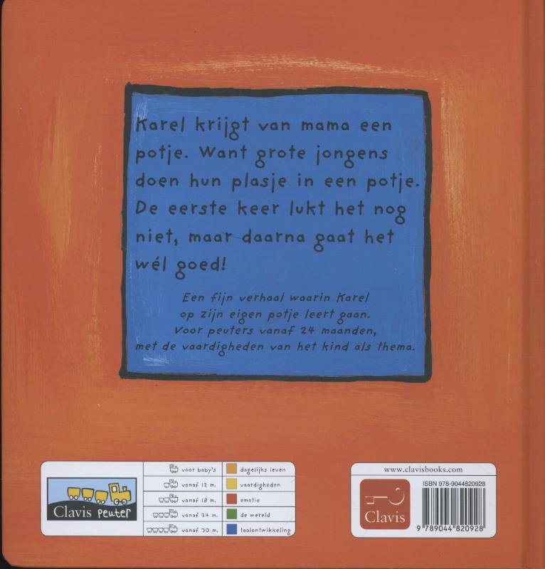 Achterkant van Karel en zijn potje