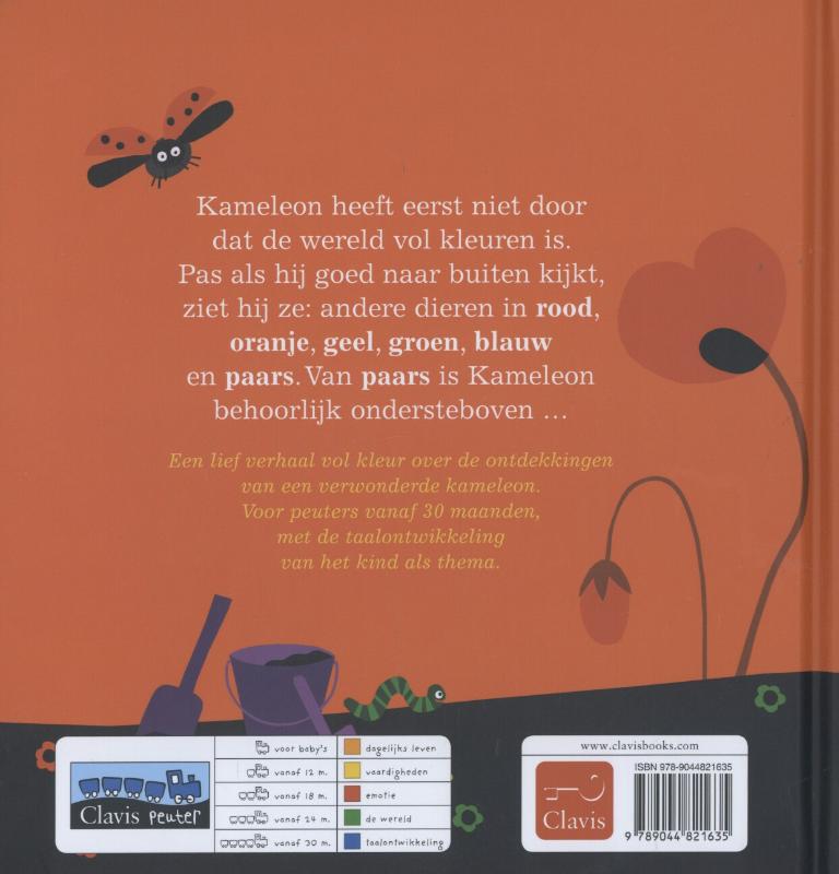 Achterkant van Kameleon ziet kleuren