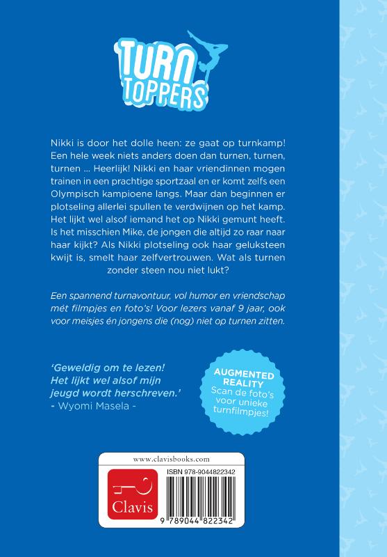 Achterkant van Nikki op turnkamp
