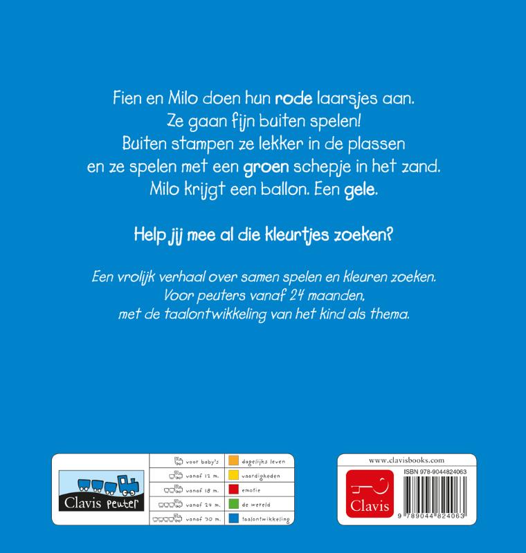 Achterkant van Kleurtjes zoeken met Fien en Milo