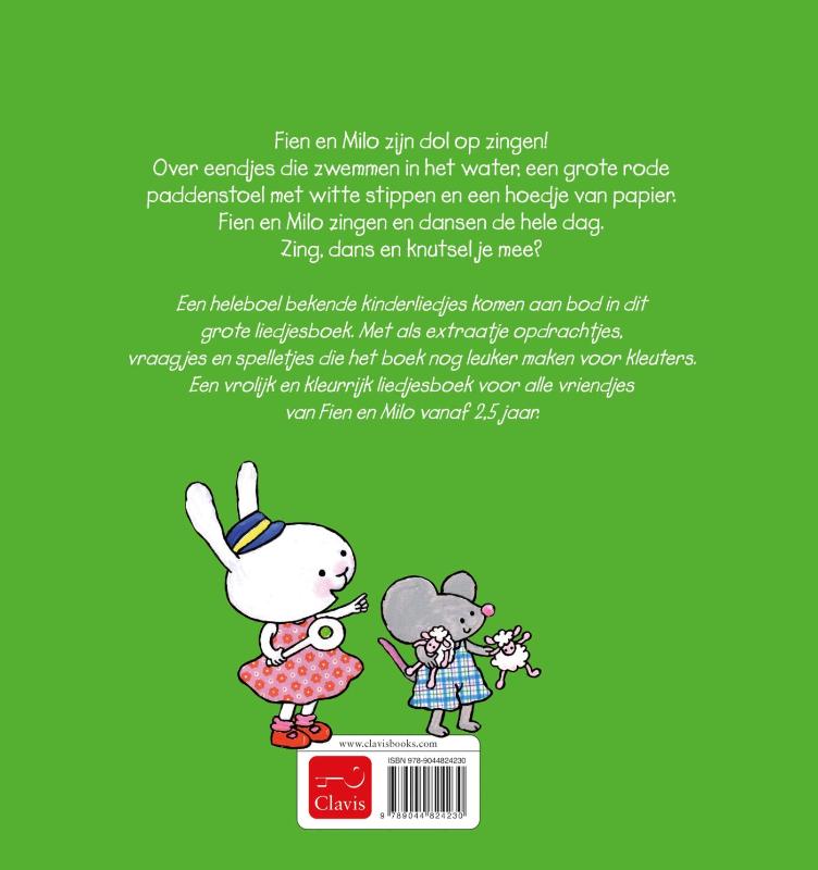Achterkant van Het grote liedjesboek van Fien en Milo