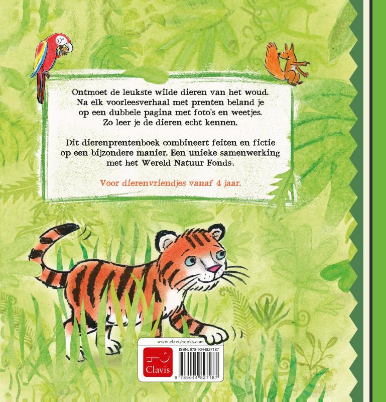 Achterkant van Wilde dieren van het woud