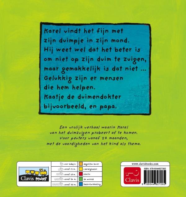 Achterkant van Karel en zijn duimpje