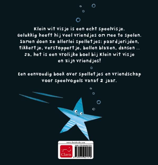 Achterkant van Klein wit visje heeft veel vriendjes