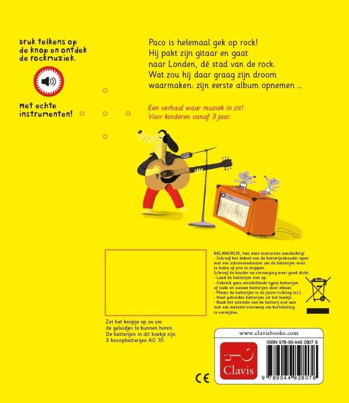 Achterkant van Paco is een rockster