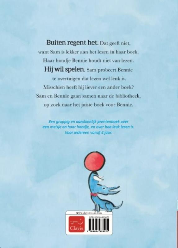 Achterkant van Sam en Bennie op zoek naar een boek