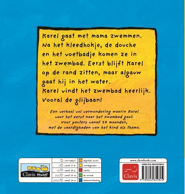 Achterkant van Karel gaat zwemmen