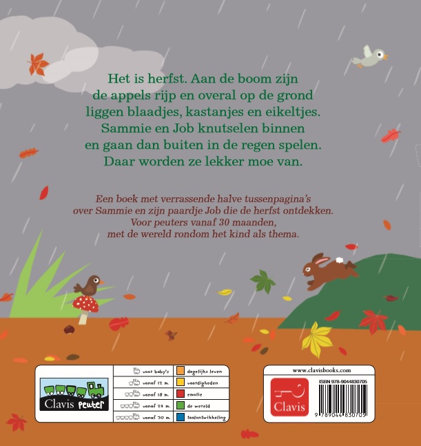 Achterkant van Sammie in de herfst