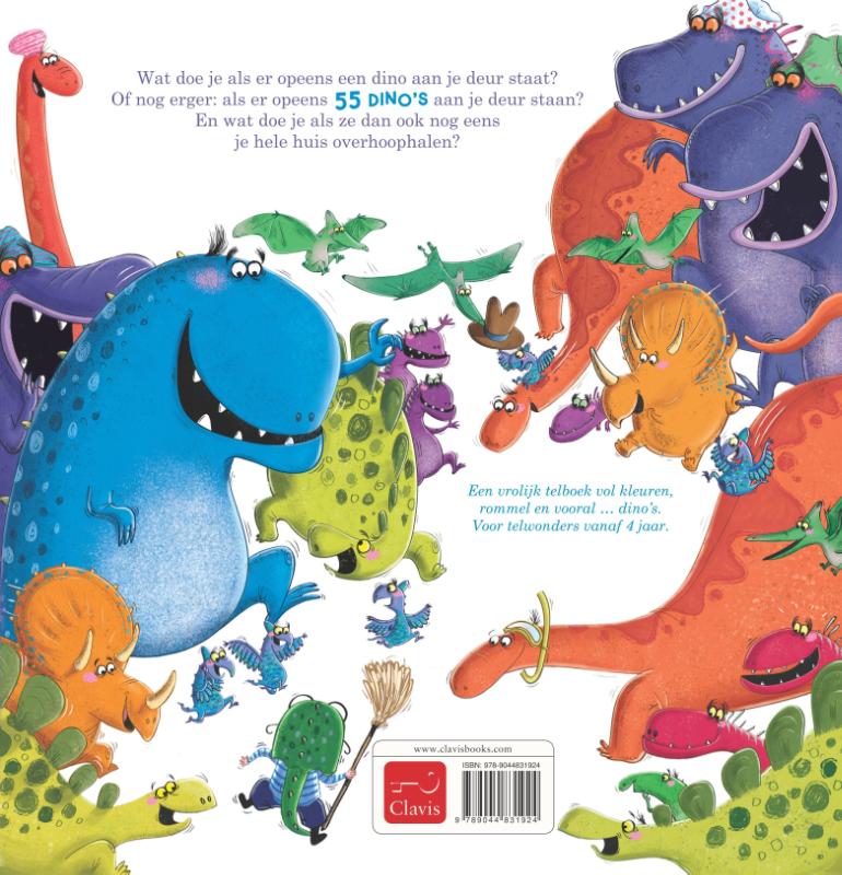 Achterkant van Dino aan de deur