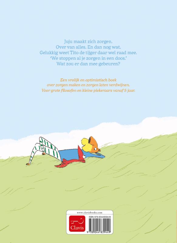 Achterkant van Al je zorgen in een doos
