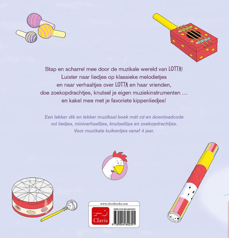 Achterkant van Het grote muziekboek van Lotta
