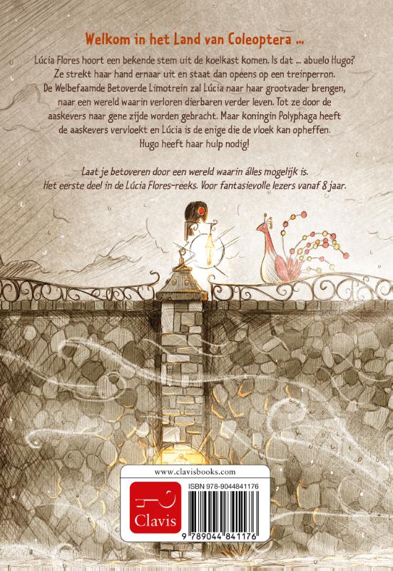 Achterkant van Lúcia Flores en de vloek van de aaskevers