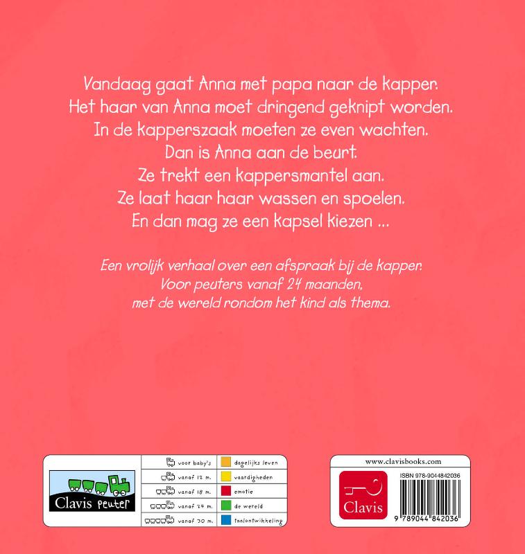 Achterkant van Anna bij de kapper