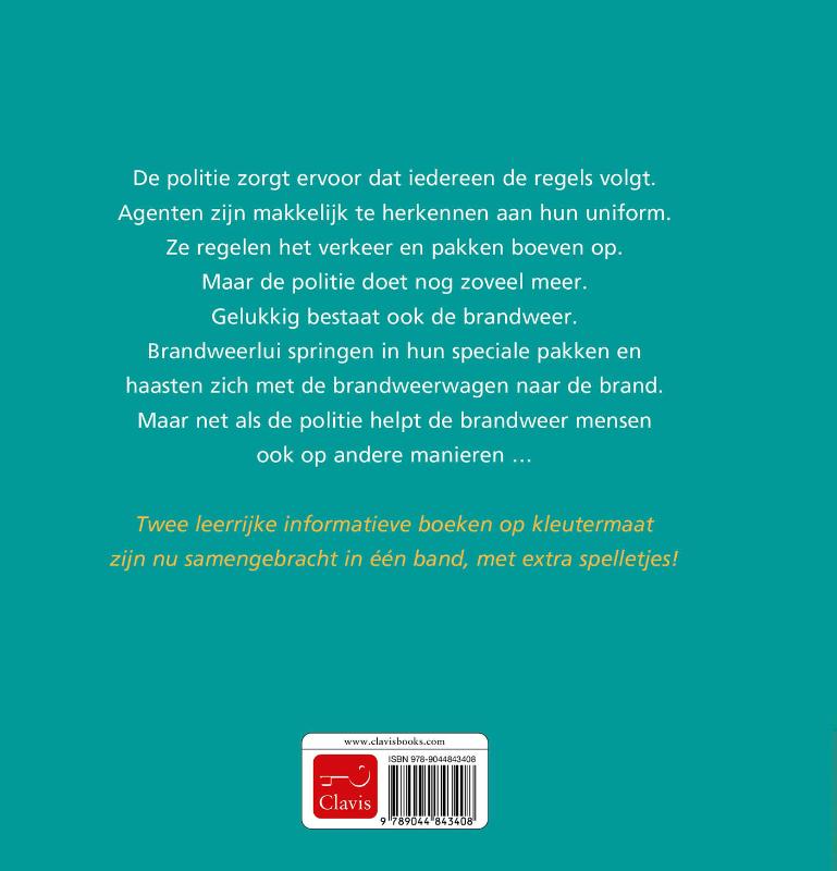 Achterkant van De politie en de brandweer