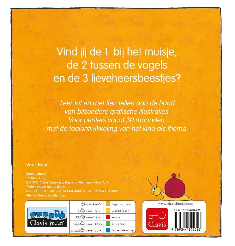Achterkant van Telboek 1 2 3