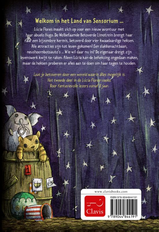 Achterkant van Lúcia Flores en de behekste kermis