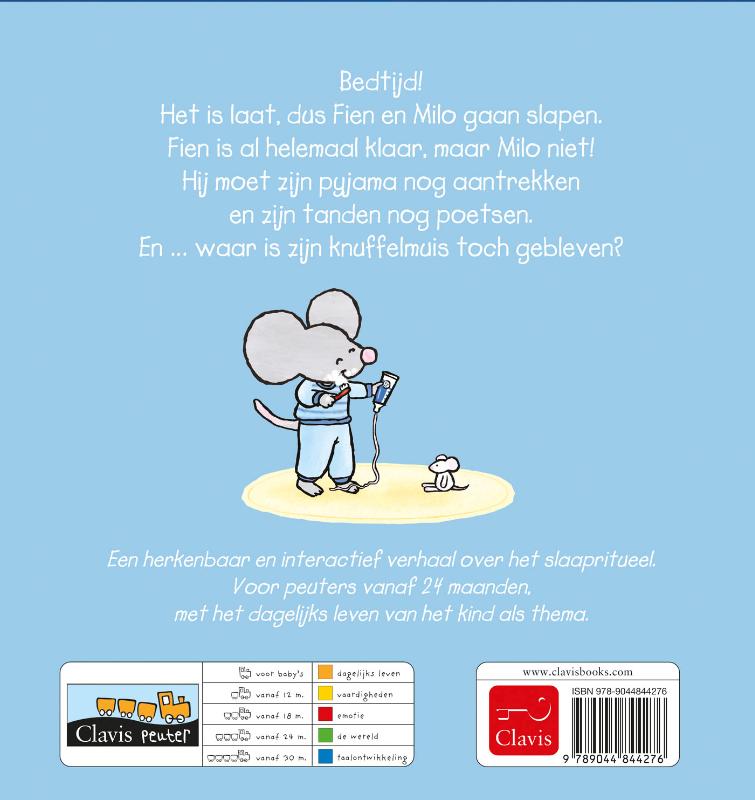 Achterkant van Slaap lekker, Fien en Milo