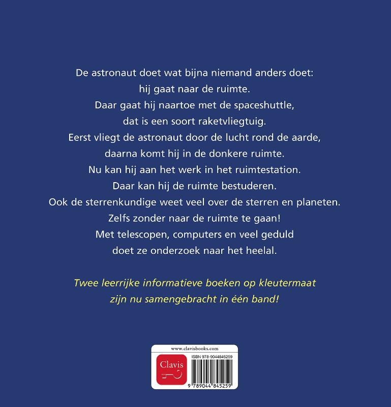 Achterkant van De astronaut en de sterrenkundige