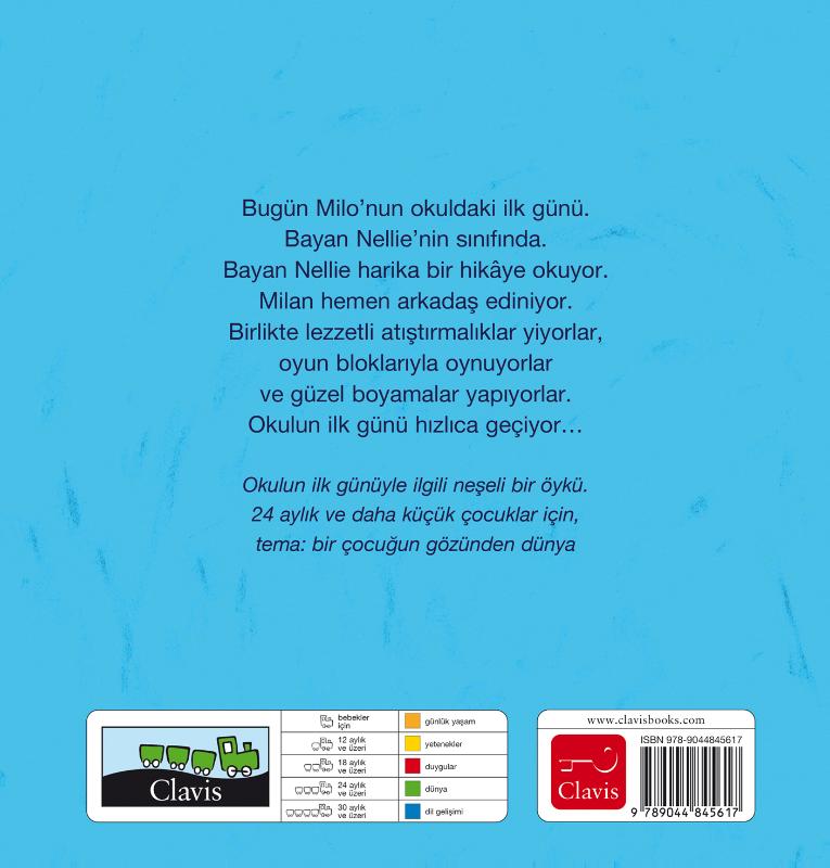 Achterkant van De eerste schooldag van Milan ( POD Turkse editie)