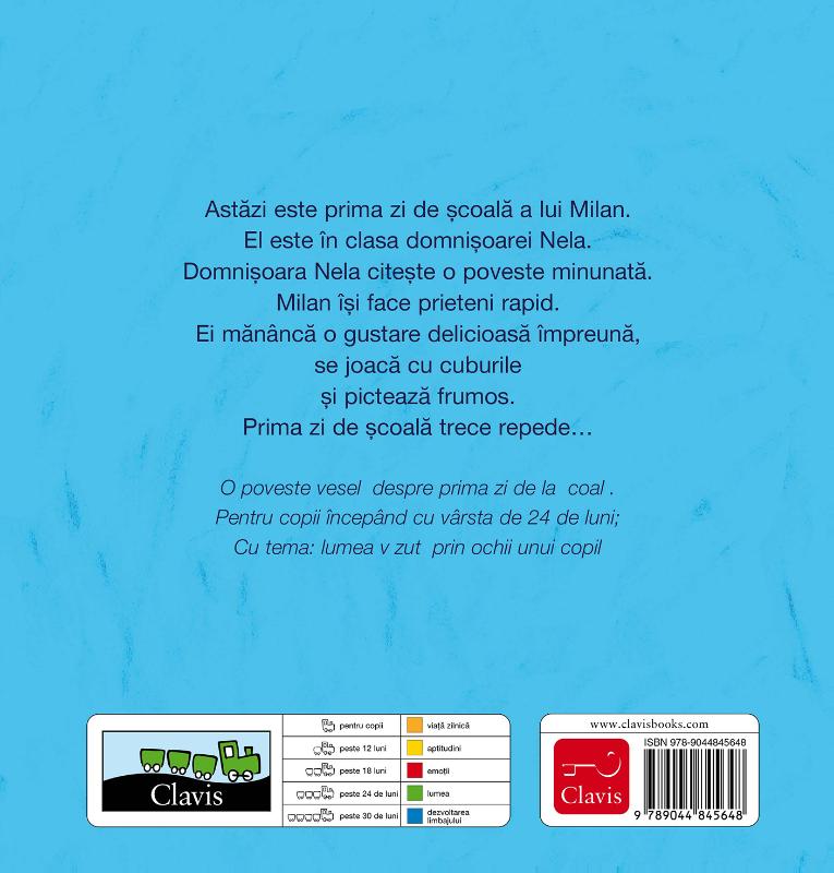 Achterkant van De eerste schooldag van Milan (POD Roemeense editie)