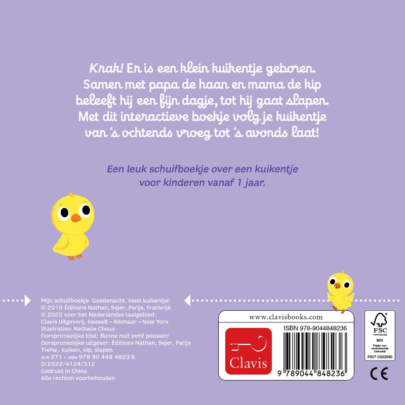 Achterkant van Goedenacht, klein kuikentje!
