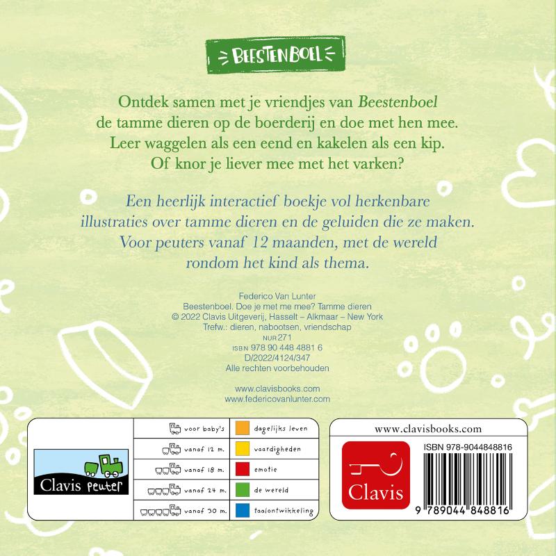 Achterkant van Doe je met me mee? Tamme dieren