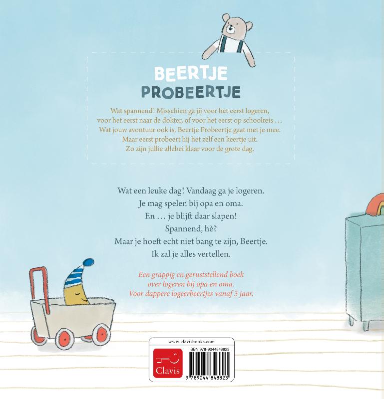 Achterkant van Beertje Probeertje gaat logeren