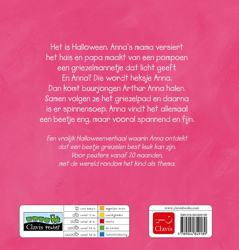 Achterkant van Anna viert Halloween