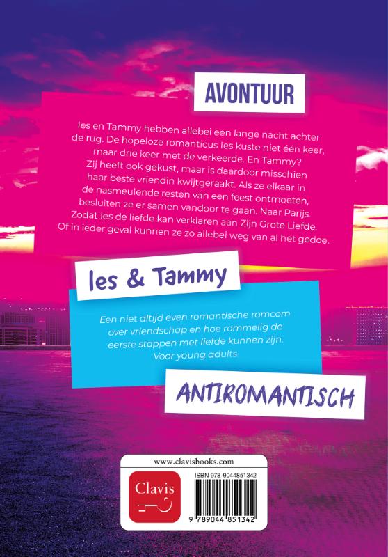 Achterkant van Het grote antiromantische avontuur van Ies & Tammy