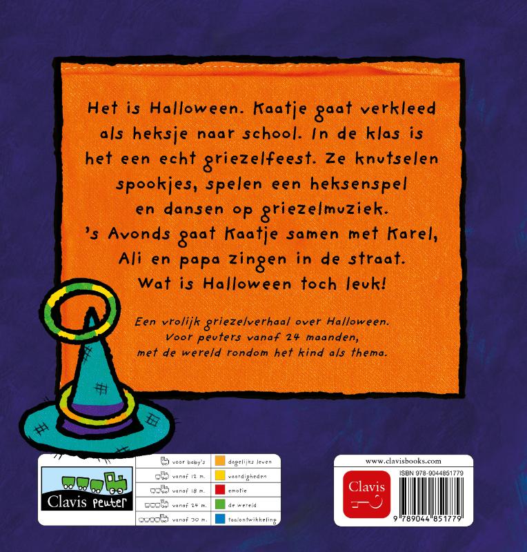 Achterkant van Kaatje viert Halloween