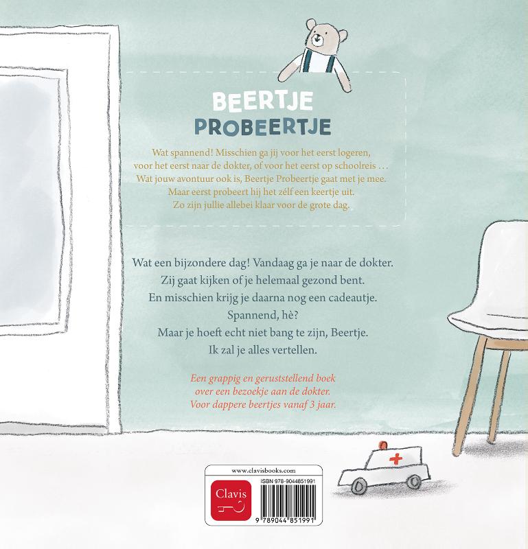 Achterkant van Beertje Probeertje gaat naar de dokter