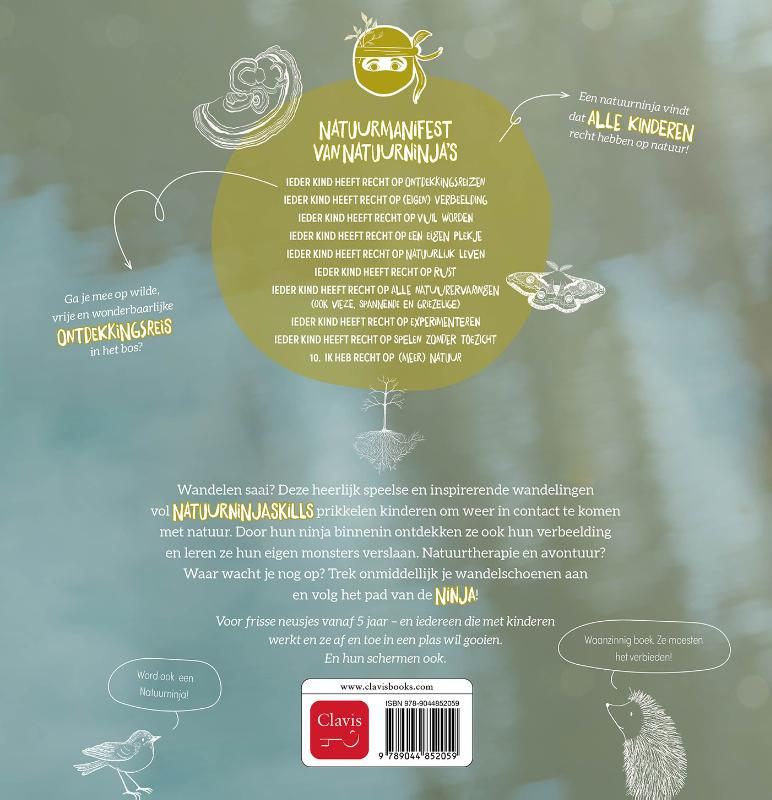 Achterkant van Natuurninja in het bos