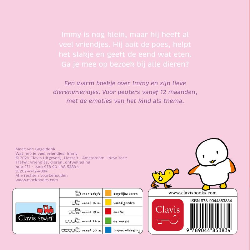 Achterkant van Wat heb je veel vriendjes, Immy