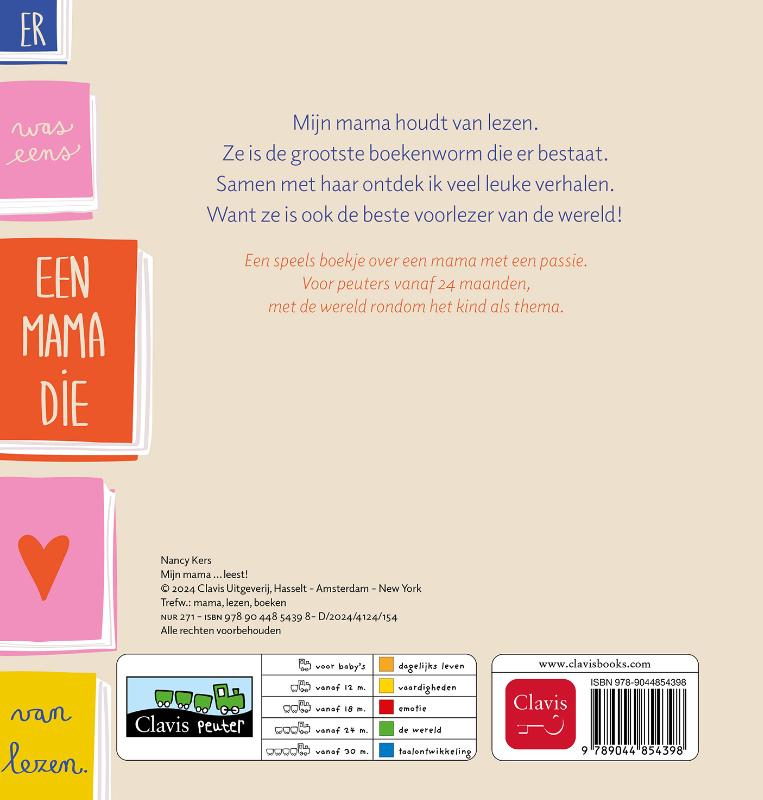 Achterkant van Mijn mama ... leest!