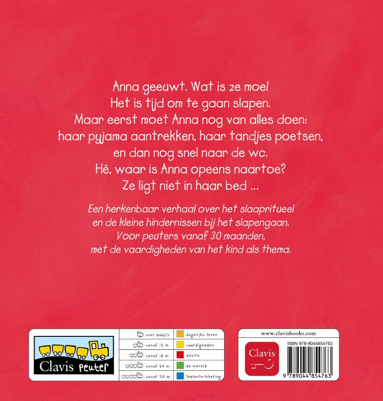 Achterkant van Anna gaat slapen