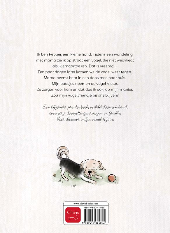 Achterkant van Mijn vogelvriendje Victor