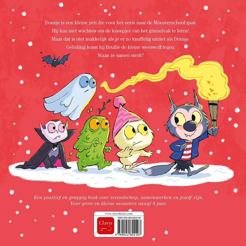 Achterkant van Kleine monsters veroveren de school