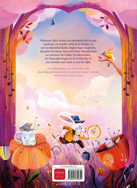 Achterkant van Alice in Wonderland