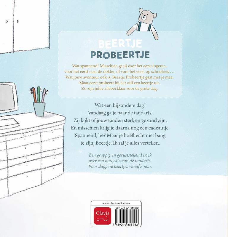 Achterkant van Beertje Probeertje gaat naar de tandarts