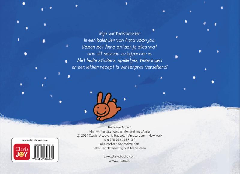 Achterkant van Mijn winterkalender. Winterpret met Anna