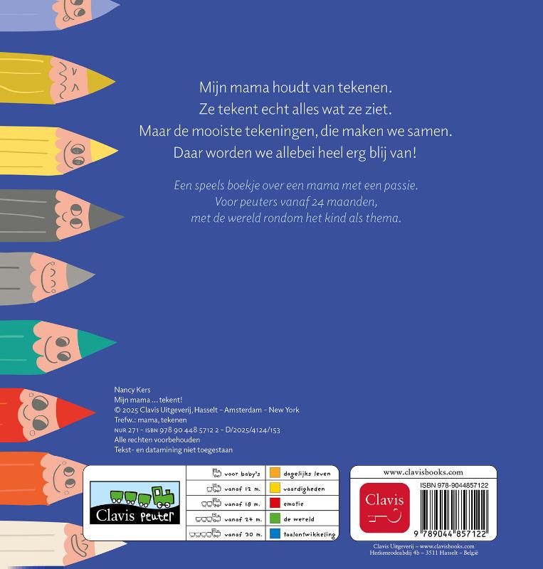 Achterkant van Mijn mama ... tekent!