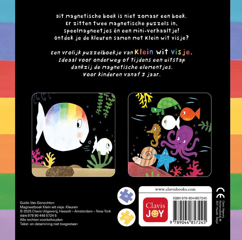 Achterkant van Magneetboek Klein wit visje
