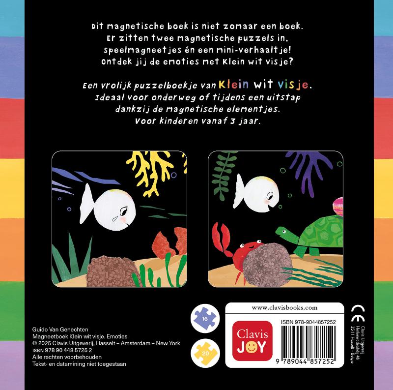 Achterkant van Magneetboek Klein wit visje